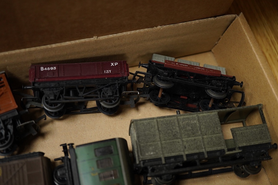 A quantity of 00 gauge model railway by Tri-ang, Mainline, Dapol, Bachmann, GMR, Hornby Dublo, etc. including; nine steam and diesel locomotives, together with boxed and unboxed freight wagons, coaches, kits and other mo